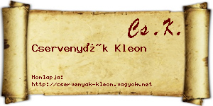 Cservenyák Kleon névjegykártya